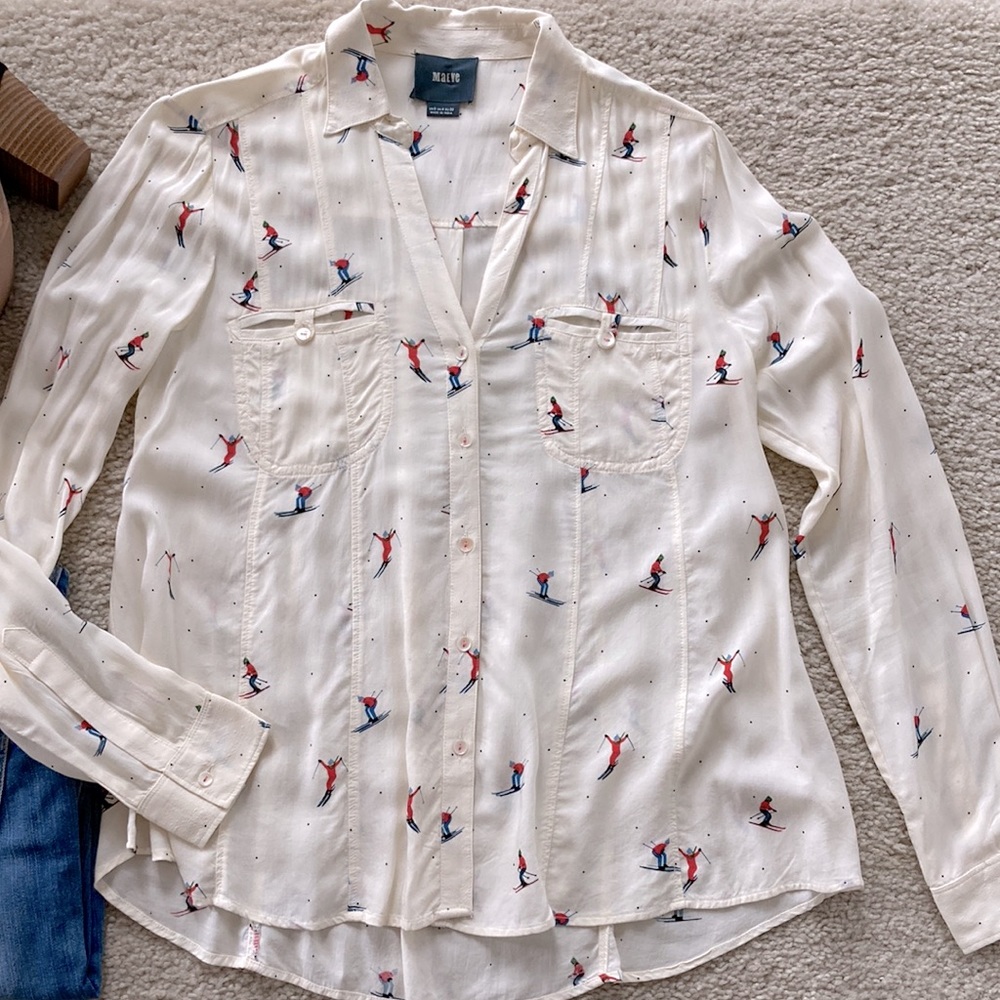 Anthropologie Après-ski Conversationalist Blouse - Picture 2 of 8